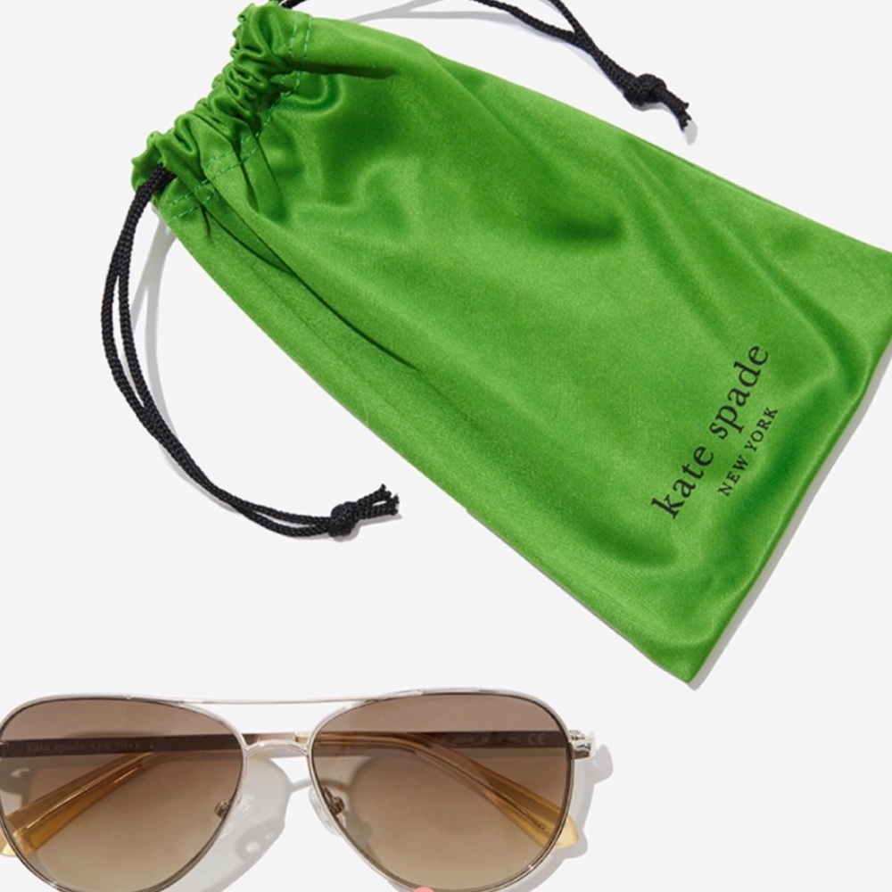 Kate Spade Gold Aviator ‘Emmaline’ Sunglasses